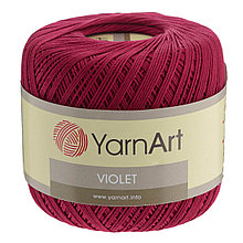 Пряжа YarnArt 'Violet' 50гр 282м (100% мерсеризованный хлопок) (5020 красный)