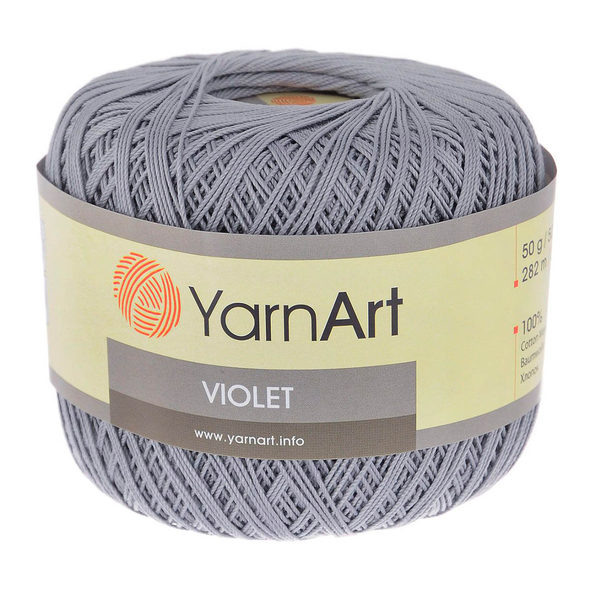 Пряжа YarnArt 'Violet' 50гр 282м (100% мерсеризованный хлопок) (5326 серый) - фото 1 - id-p199377579
