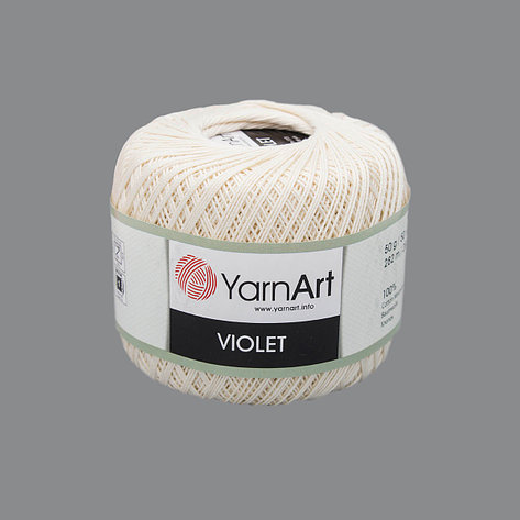 Пряжа YarnArt 'Violet' 50гр 282м (100% мерсеризованный хлопок) (6194 светло-бежевый), фото 2