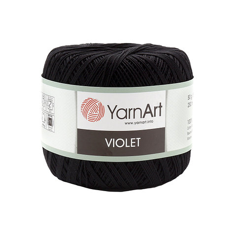 Пряжа YarnArt 'Violet' 50гр 282м (100% мерсеризованный хлопок) (999 черный), фото 2