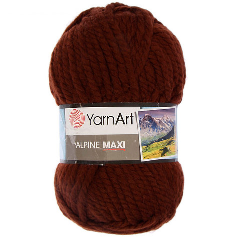 Пряжа YarnArt 'Alpine Maxi' 250гр 105м (40% шерсть, 60% акрил) (663 коричневый), фото 2