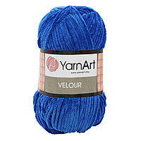 Пряжа YarnArt 'Velour' 100г 170м (100% микрополиэстер) (857 синий)