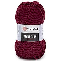 Пряжа YarnArt 'Jeans Plus' 100гр 160м (55% хлопок, 45% полиакрил) (66 бордо)