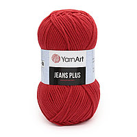 Пряжа YarnArt 'Jeans Plus' 100гр 160м (55% хлопок, 45% полиакрил) (90 красный)