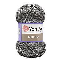 Пряжа YarnArt 'Melody' 100гр 230м (9% шерсть, 21% акрил, 70% полиамид) (887 черное серебро)