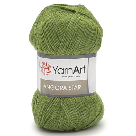 Пряжа YarnArt 'Angora Star' 100гр 500м (20% тонкая шерсть, 80% акрил) (098 зеленый), фото 2