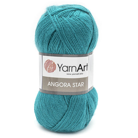 Пряжа YarnArt 'Angora Star' 100гр 500м (20% тонкая шерсть, 80% акрил) (11448 яркая бирюза), фото 2