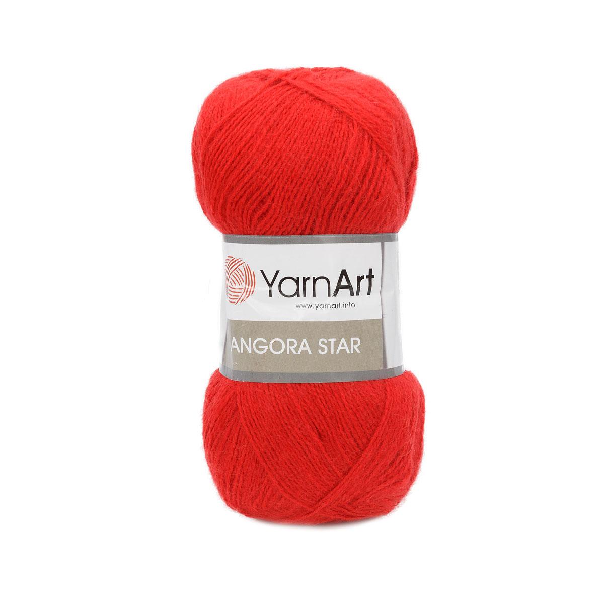 Пряжа YarnArt 'Angora Star' 100гр 500м (20% тонкая шерсть, 80% акрил) (156 ярко-красный)