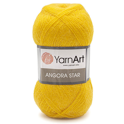 Пряжа YarnArt 'Angora Star' 100гр 500м (20% тонкая шерсть, 80% акрил) (3006 желтый), фото 2