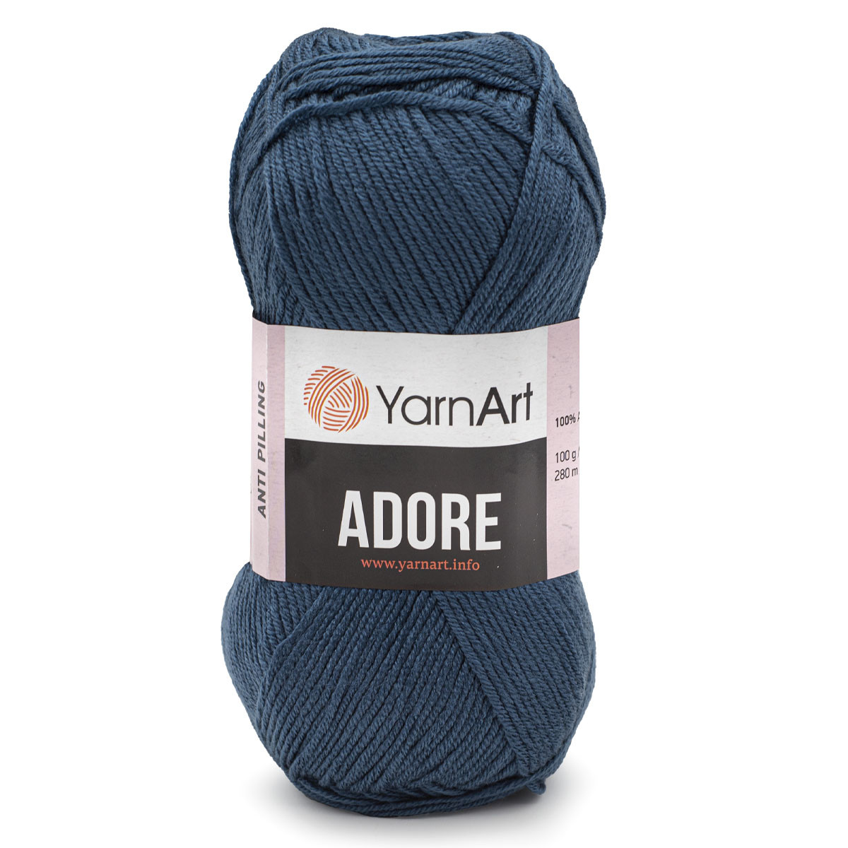 Пряжа YarnArt 'Adore' 100гр 280м (100% акрил с эффектом анти-пиллинга) (348 темно-джинсовый) - фото 1 - id-p199377884