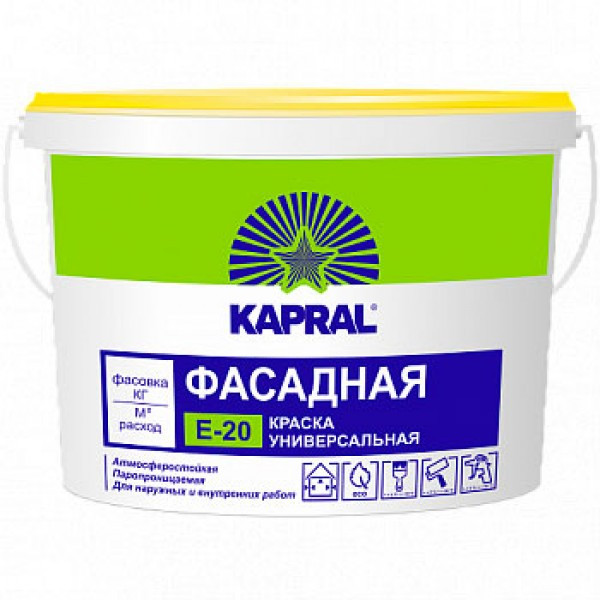 Краска ВД 'Капрал Е-20' ведро 7,5кг ОКРБ 20.30.11.500