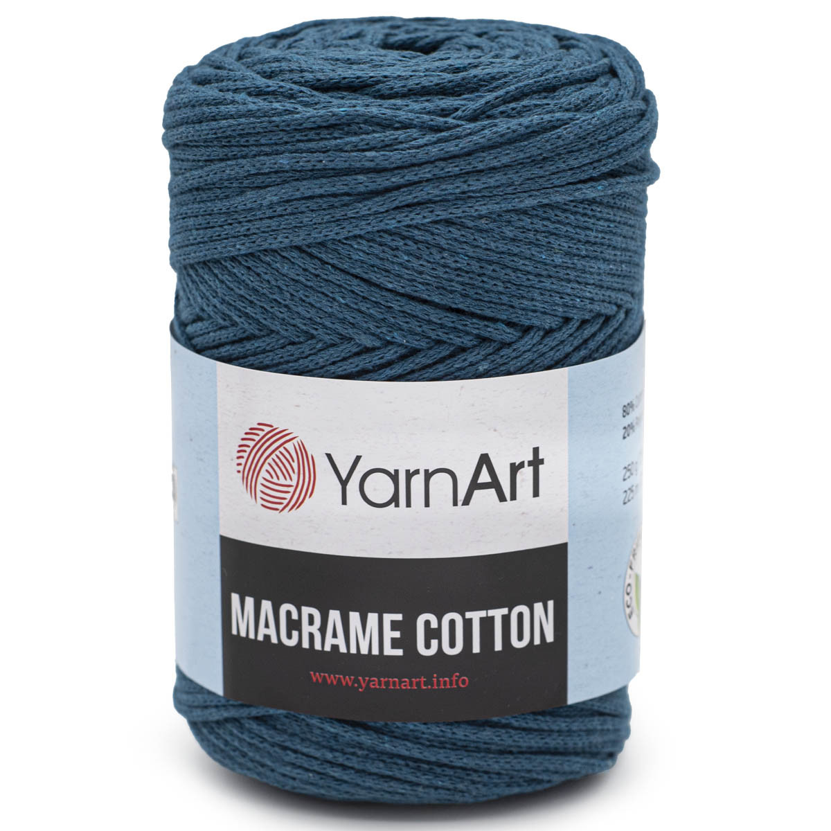 Пряжа YarnArt 'Macrame Cotton' 250гр 225м (80% хлопок, 20% полиэстер) (789 синий) - фото 1 - id-p199377923