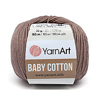 Пряжа YarnArt 'Baby Cotton' 50гр 165м (50% хлопок, 50% акрил) (407 светло-коричневый)