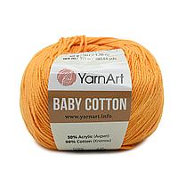 Пряжа YarnArt 'Baby Cotton' 50гр 165м (50% хлопок, 50% акрил) (425 темно-желтый)
