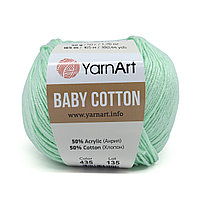 Пряжа YarnArt 'Baby Cotton' 50гр 165м (50% хлопок, 50% акрил) (435 светло-зеленый)