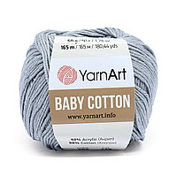 Пряжа YarnArt 'Baby Cotton' 50гр 165м (50% хлопок, 50% акрил) (452 серый)