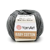 Пряжа YarnArt 'Baby Cotton' 50гр 165м (50% хлопок, 50% акрил) (454 фиолетово-серый)