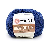 Пряжа YarnArt 'Baby Cotton' 50гр 165м (50% хлопок, 50% акрил) (459 синий)