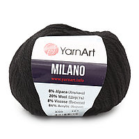Пряжа YarnArt 'Milano' 50гр 130м (8% альпака, 20% шерсть, 8% вискоза, 64% акрил) (850 черный)