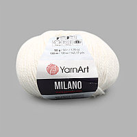Пряжа YarnArt 'Milano' 50гр 130м (8% альпака, 20% шерсть, 8% вискоза, 64% акрил) (851 белый)
