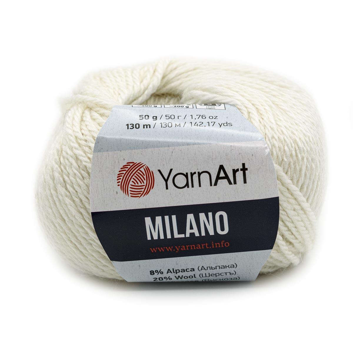 Пряжа YarnArt 'Milano' 50гр 130м (8% альпака, 20% шерсть, 8% вискоза ...