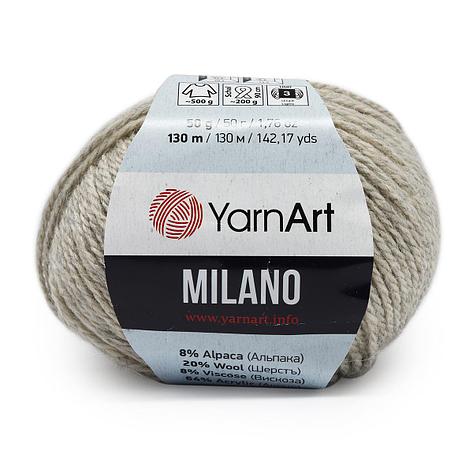 Пряжа YarnArt 'Milano' 50гр 130м (8% альпака, 20% шерсть, 8% вискоза, 64% акрил) (870 молочный), фото 2