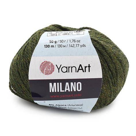 Пряжа YarnArt 'Milano' 50гр 130м (8% альпака, 20% шерсть, 8% вискоза, 64% акрил) (874 болотный), фото 2