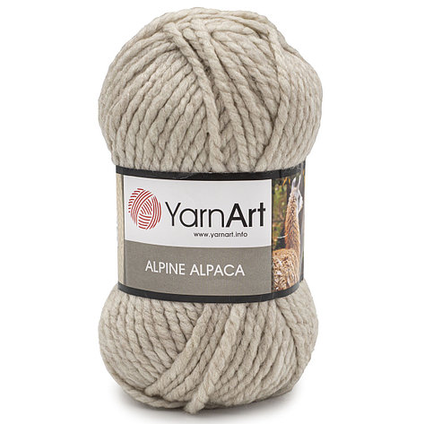 Пряжа YarnArt 'Alpine Alpaca' 150гр 120м (30% альпака, 10% шерсть, 60% акрил) (430 бежевый), фото 2