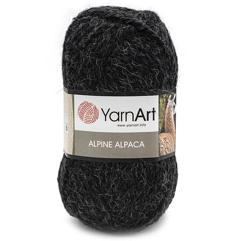 Пряжа YarnArt 'Alpine Alpaca' 150гр 120м (30% альпака, 10% шерсть, 60% акрил) (439 черный), фото 2