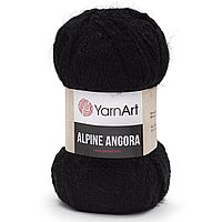Пряжа YarnArt 'Alpine Angora' 150гр 150м (20% шерсть, 80% акрил) (331 черный)