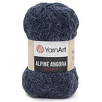 Пряжа YarnArt 'Alpine Angora' 150гр 150м (20% шерсть, 80% акрил) (338 темный джинс)