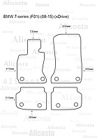 ЭВА автоковрики BMW 7-series (F01) (08-15) (xDrive) Салон, Шестиугольник, Черный