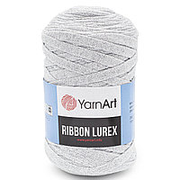 Пряжа YarnArt 'Ribbon Lurex' 250гр 110м (60% хлопок, 20% вискоза, полиэстер, 20% металлик) (720 серебро)