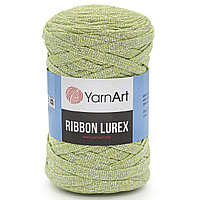 Пряжа YarnArt 'Ribbon Lurex' 250гр 110м (60% хлопок, 20% вискоза, полиэстер, 20% металлик) (726 салатовый)