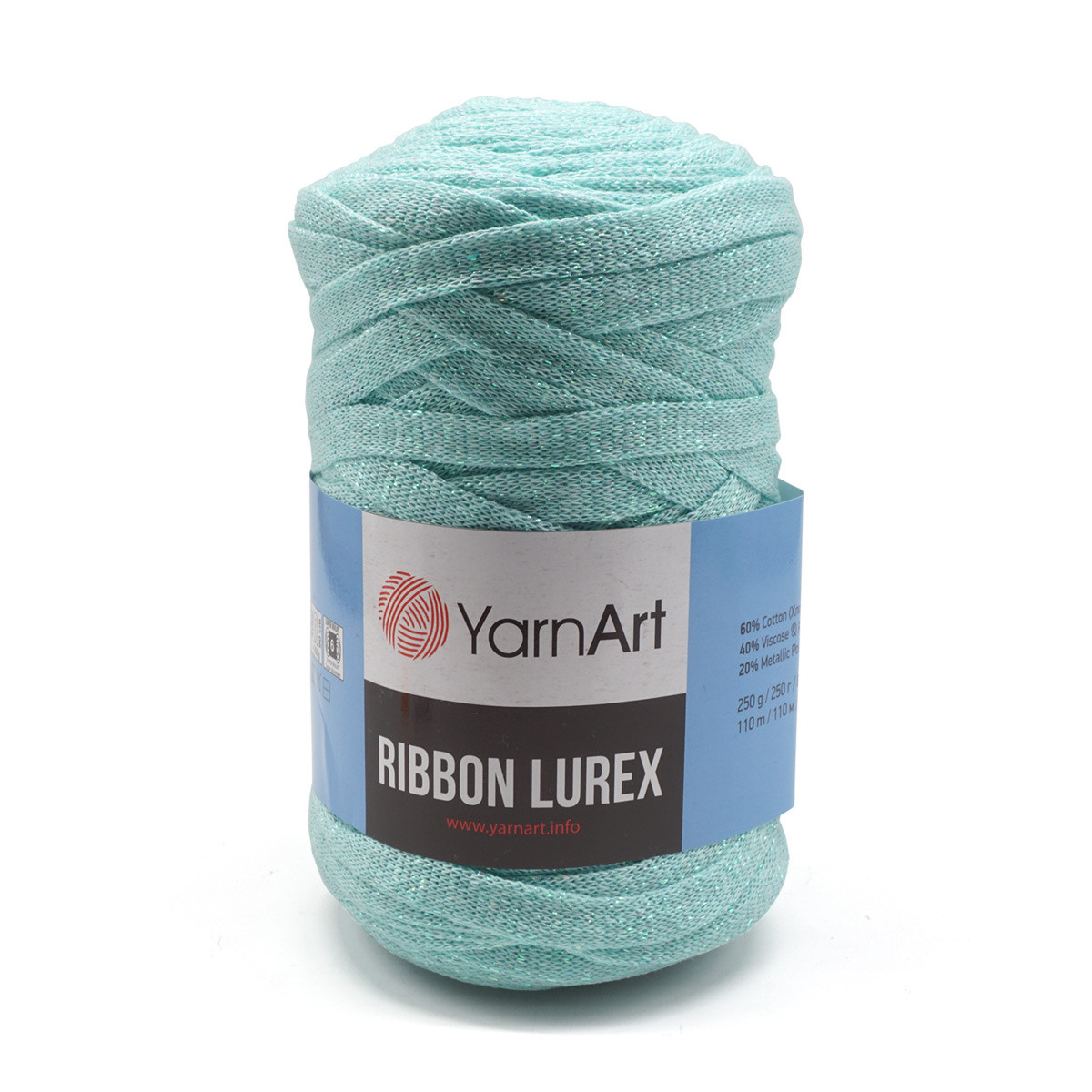 Пряжа YarnArt 'Ribbon Lurex' 250гр 110м (60% хлопок, 20% вискоза, полиэстер, 20% металлик) (738 светлая - фото 1 - id-p199378236