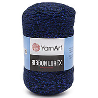 Пряжа YarnArt 'Ribbon Lurex' 250гр 110м (60% хлопок, 20% вискоза, полиэстер, 20% металлик) (740 темно-синий)