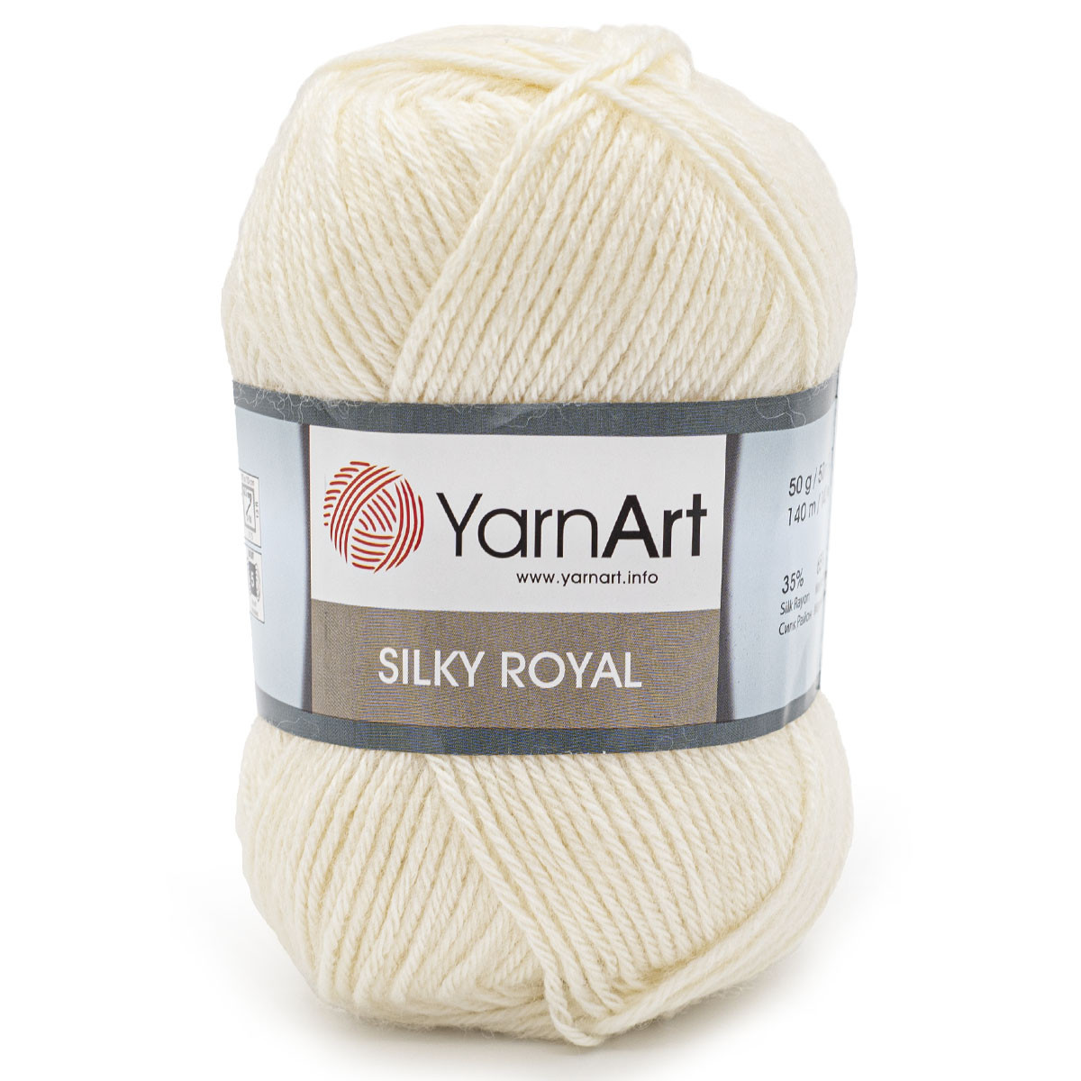 Пряжа YarnArt 'Silky Royal' 50гр 140м (35% шелковая вискоза, 65% шерсть мериноса) (430 молочный) - фото 1 - id-p199378239