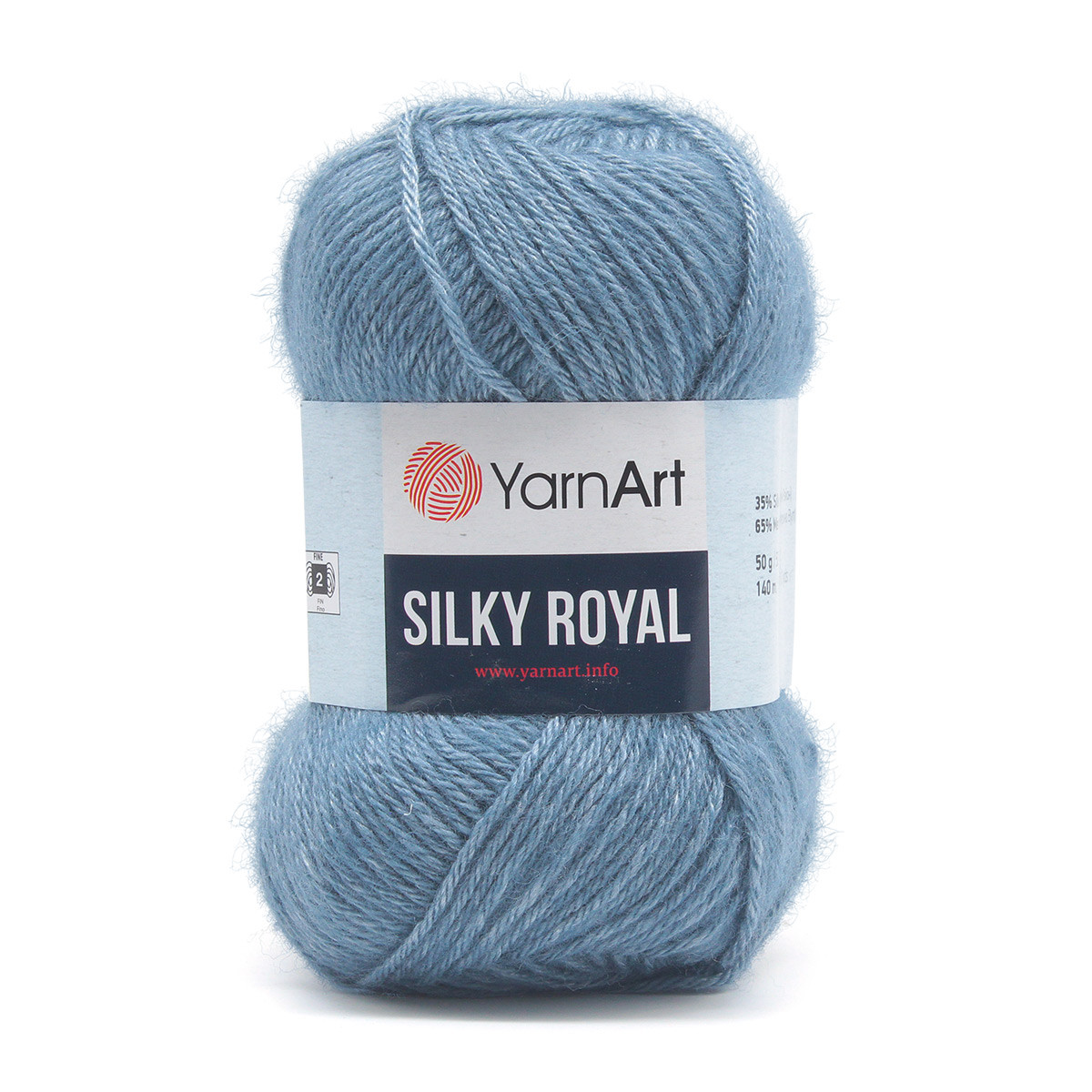 Пряжа YarnArt 'Silky Royal' 50гр 140м (35% шелковая вискоза, 65% шерсть мериноса) (431 джинсовый) - фото 1 - id-p199378240