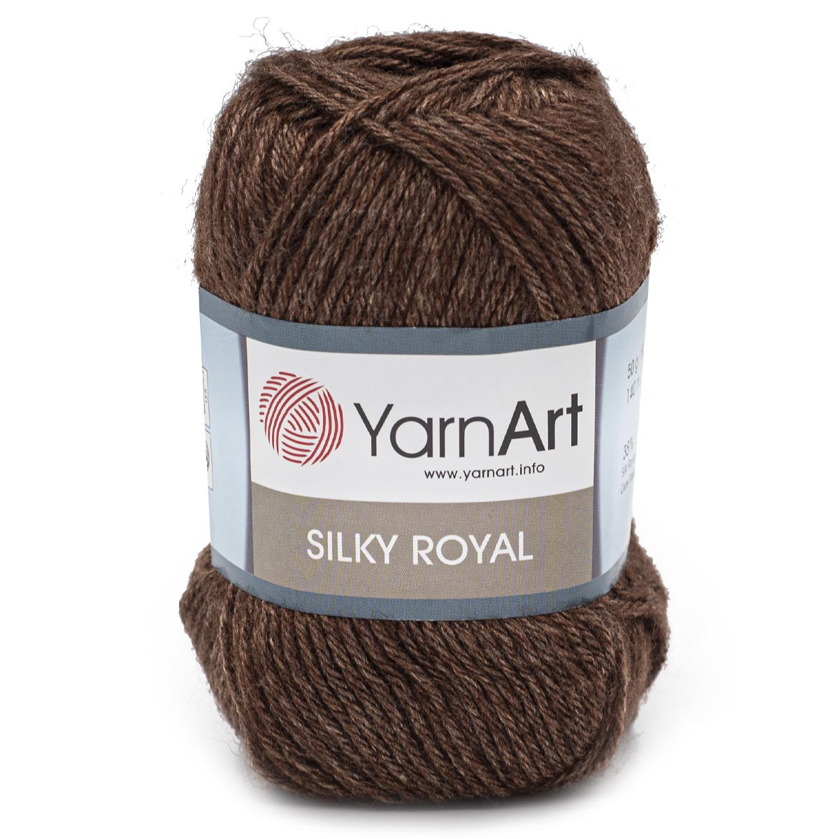 Пряжа YarnArt 'Silky Royal' 50гр 140м (35% шелковая вискоза, 65% шерсть мериноса) (436 шоколад) - фото 1 - id-p199378243