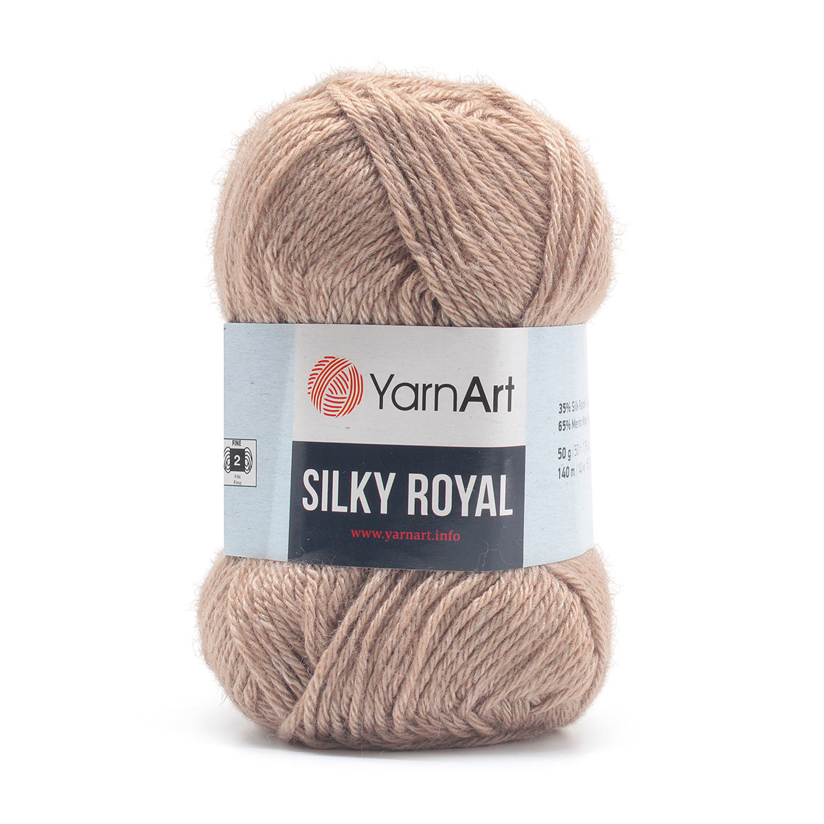 Пряжа YarnArt 'Silky Royal' 50гр 140м (35% шелковая вискоза, 65% шерсть мериноса) (437 бежевый) - фото 1 - id-p199378244