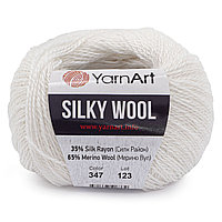 Пряжа YarnArt 'Silky Wool' 25гр 190м (35% шелковая вискоза, 65% шерсть мериноса) (347 белый)