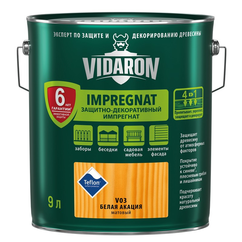 Пропитка 'VIDARON' V03 акация белая (9л)