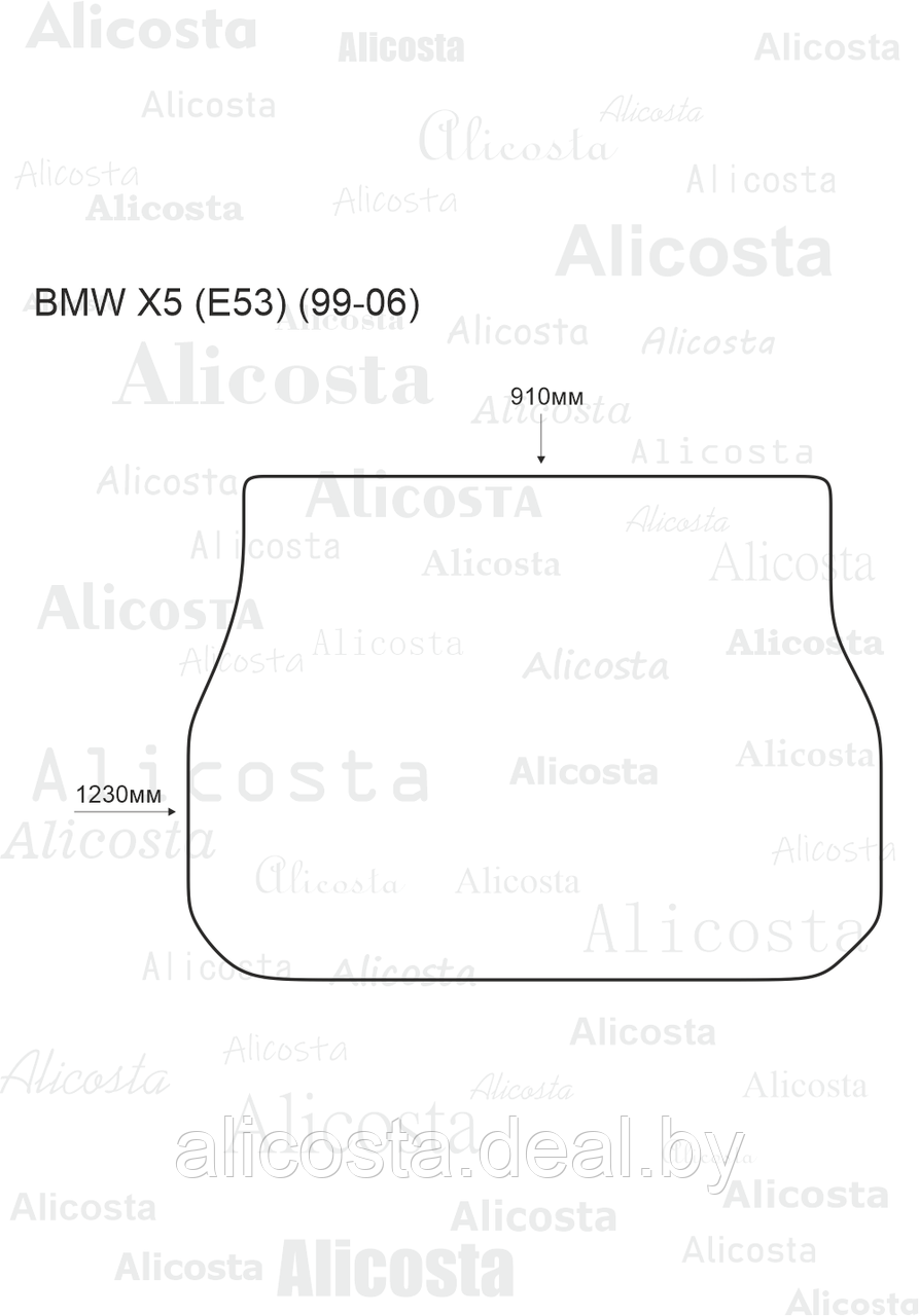 Ворсовый автоковрик BMW X5 (E53) (99-06) Багажник, Premium, Черный - фото 1 - id-p199176688