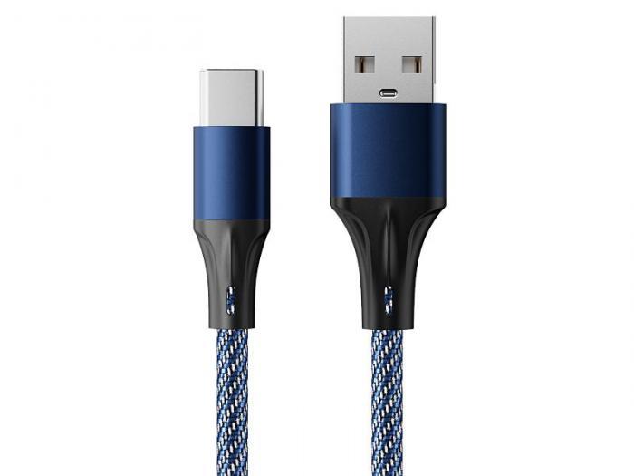Аксессуар AccesStyle USB - Type-C 1m Black-Blue AC30-F100M