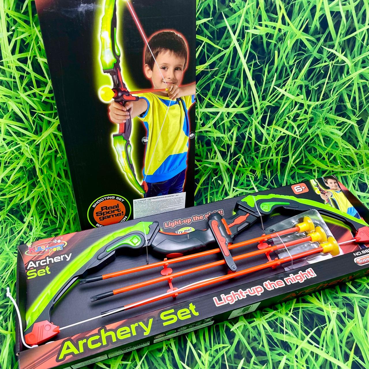 Игровой набор: Светящийся лук и стрелы на присосках Archery Set 881-23A, 6+ Зеленый - фото 5 - id-p199384754