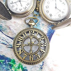 Карманные часы с цепочкой и карабином Масонский крест
