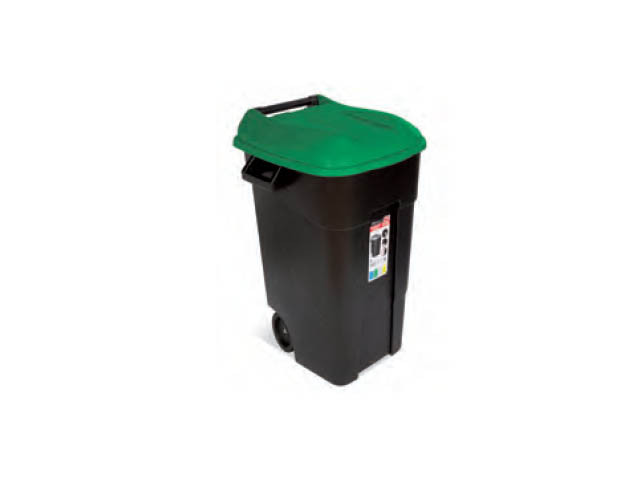 Контейнер для мусора пластик. 120л (зел. крышка) TAYG - фото 1 - id-p199388596