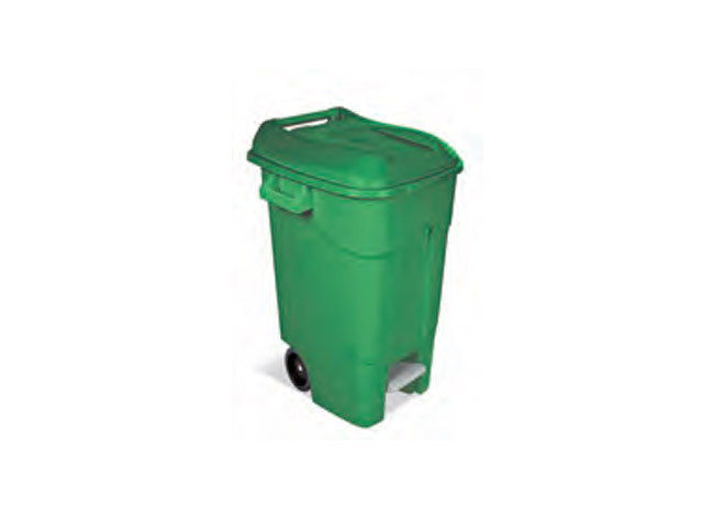 Контейнер для мусора пластик. 120л с педалью, зелёный TAYG - фото 1 - id-p199388602