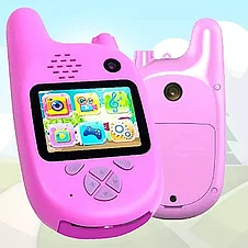 Детский фотоаппарат камера рация Walkie Talkie HD (Розовый), фото 3
