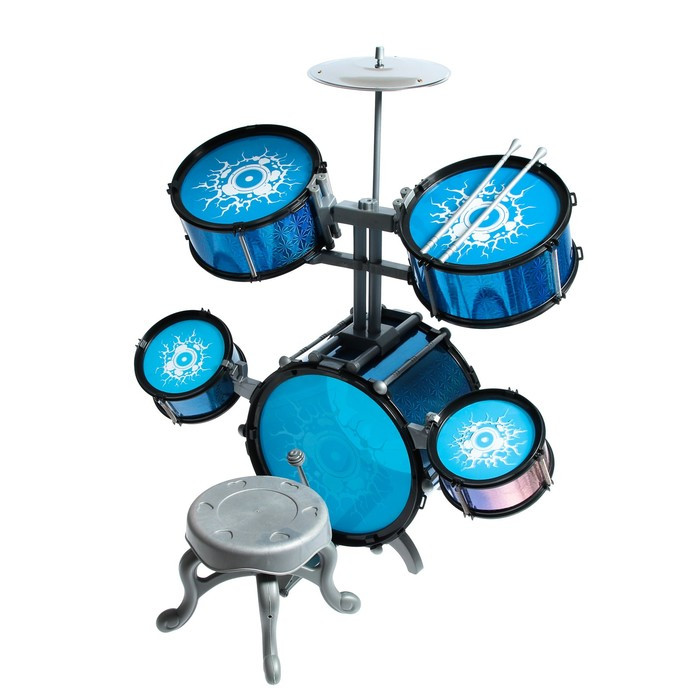 Барабанная установка «Голд», 5 барабанов, тарелка, палочки, стульчик, педаль - фото 4 - id-p199389205